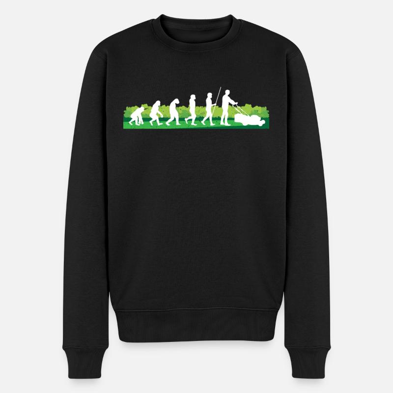 Evolution Rasenmäher Gärtner Garten Rasenmähen coo - Männer Premium Bio Pullover - Schwarz