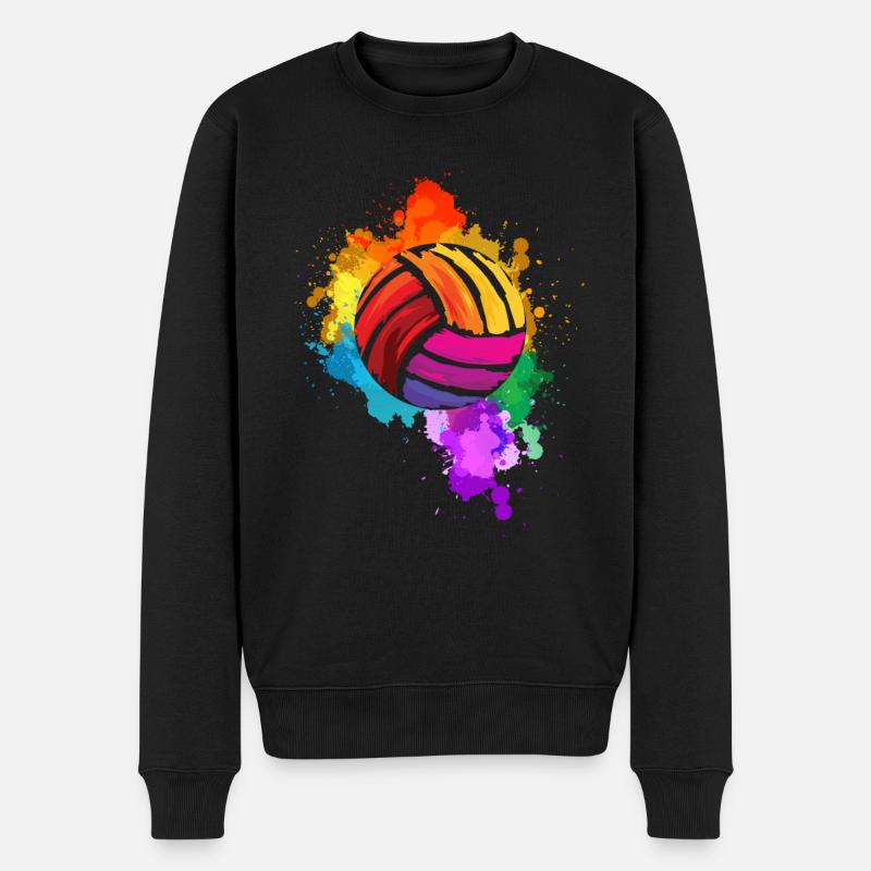 Volleyball Paint Spritzer - Männer Premium Bio Pullover - Schwarz