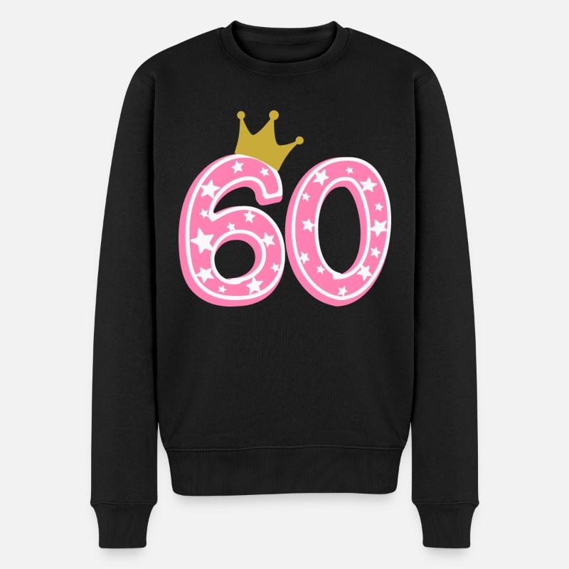 60 Krone 60. Geburtstag 60 Jahre - Männer Premium Bio Pullover - Schwarz