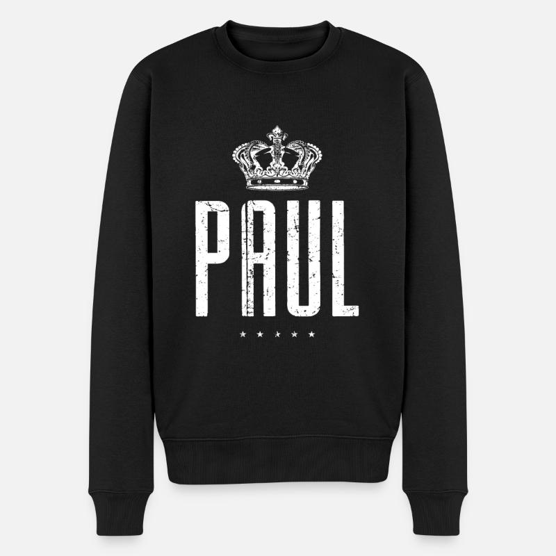 Paul - Männer Premium Bio Pullover - Schwarz