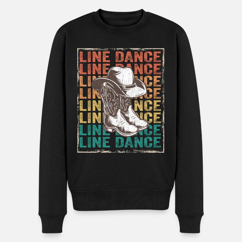 Line Dancing - Line Dance - Männer Premium Bio Pullover - Schwarz
