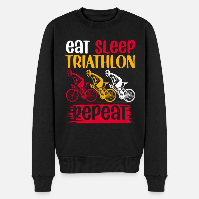 manger le sommeil thriathlon répéter - Pull Premium bio Homme - noir