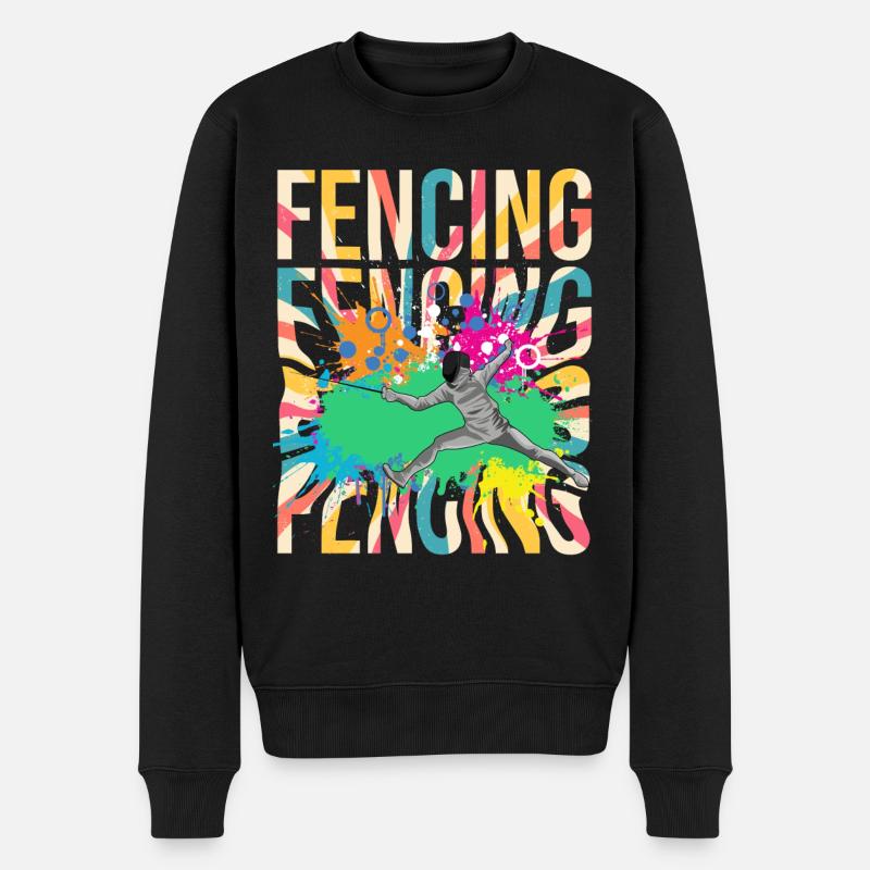 Fechten - Fechter - Männer Premium Bio Pullover - Schwarz