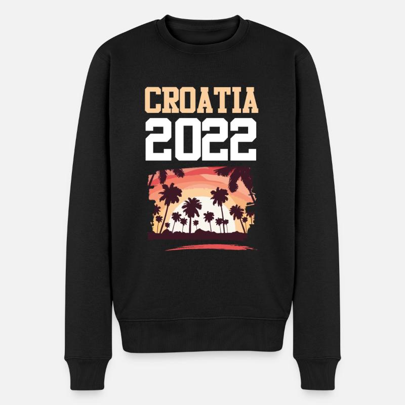 Croatia 2022 - Männer Premium Bio Pullover - Schwarz