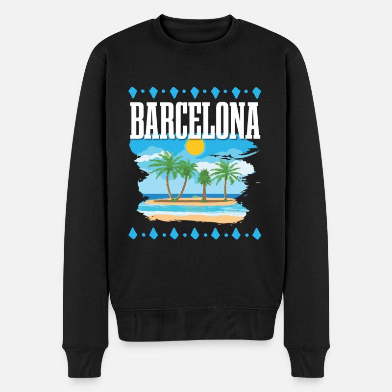 Barcelone - Pull Premium bio Homme - noir