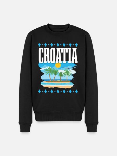 Croatia - Men's Premium Organic Jumper - black