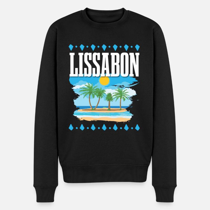 Lissabon - Männer Premium Bio Pullover - Schwarz