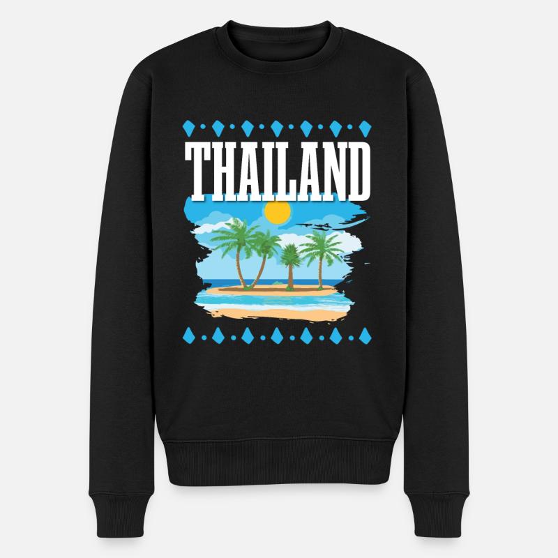 Thailand - Männer Premium Bio Pullover - Schwarz