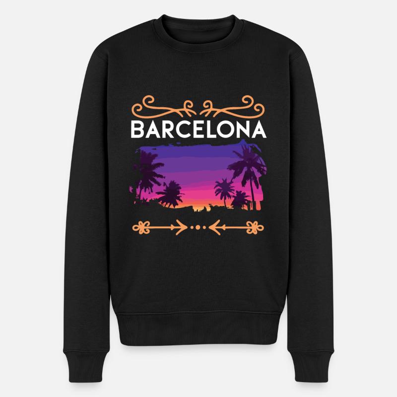 Barcelone - Pull Premium bio Homme - noir