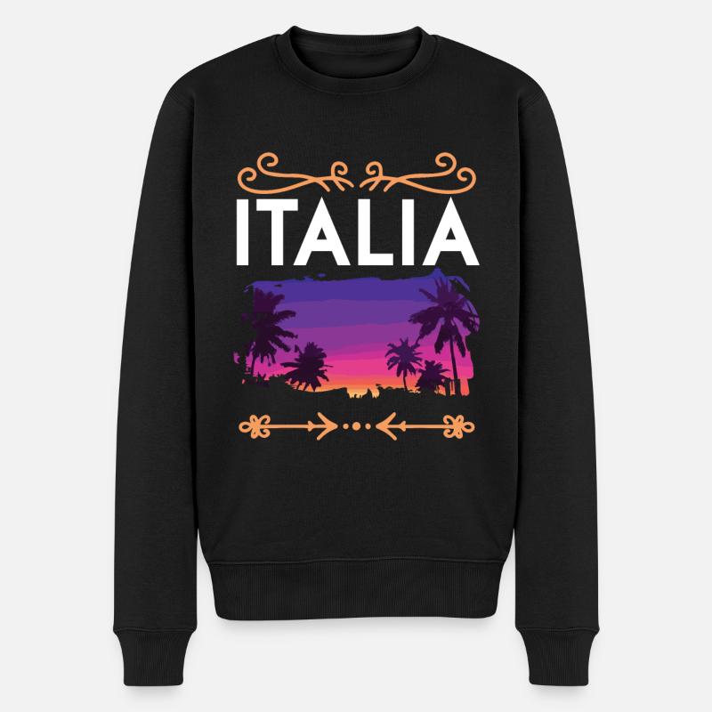 Italia - Männer Premium Bio Pullover - Schwarz