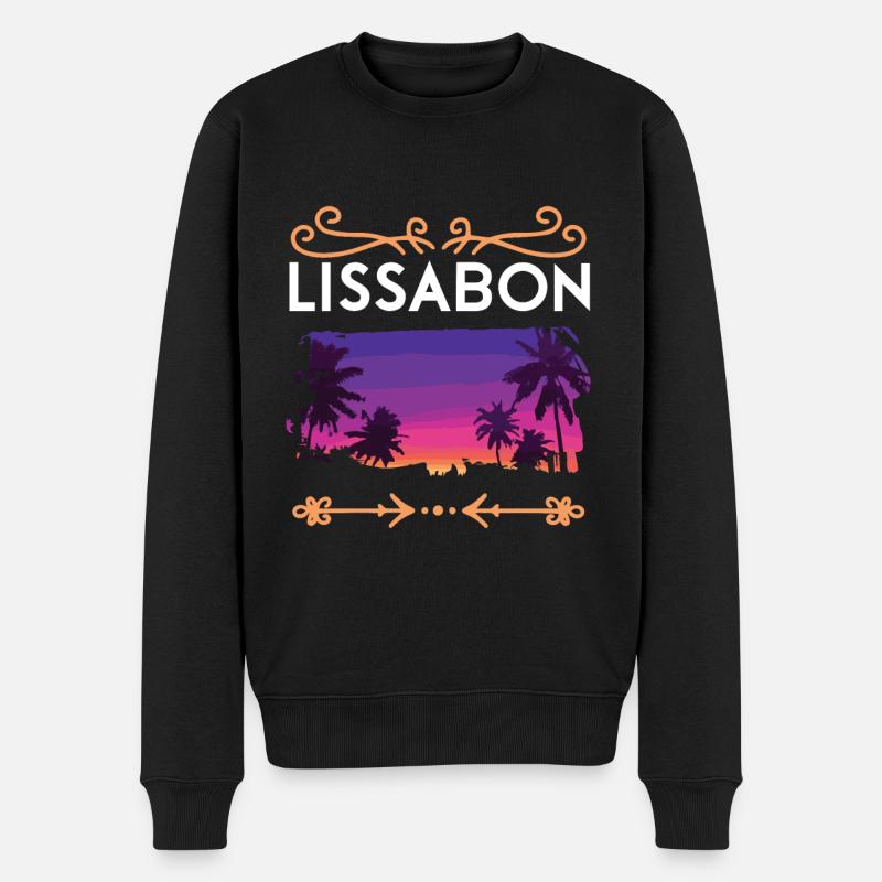 Lissabon - Männer Premium Bio Pullover - Schwarz