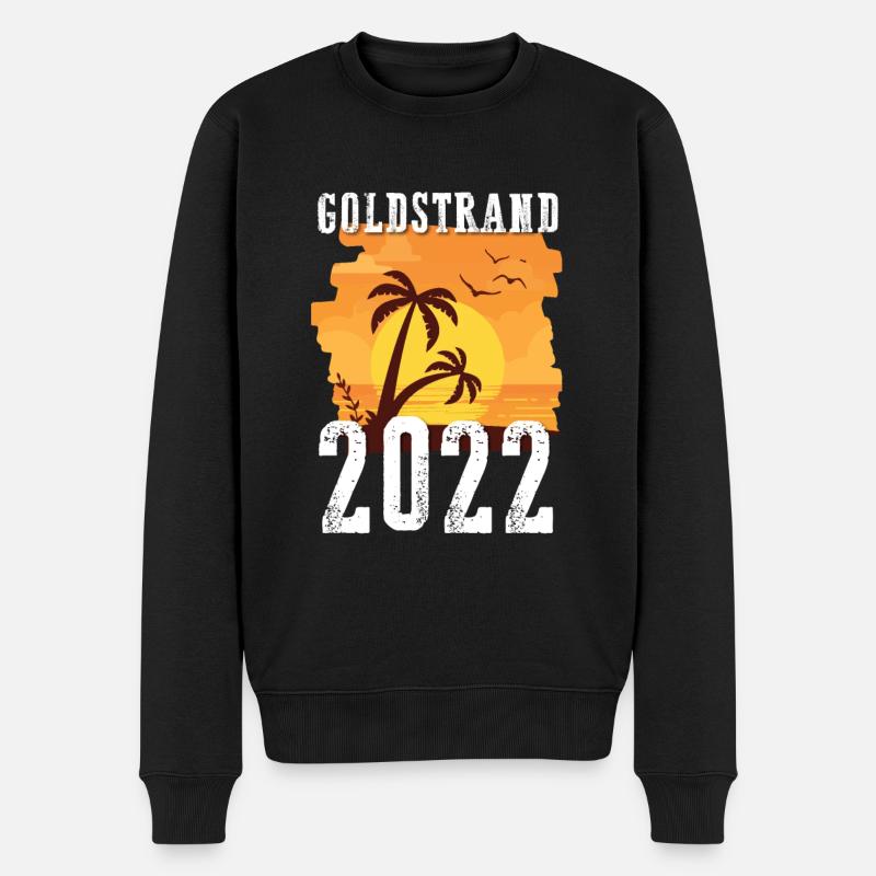 Goldstrand 2022 Palmen - Männer Premium Bio Pullover - Schwarz