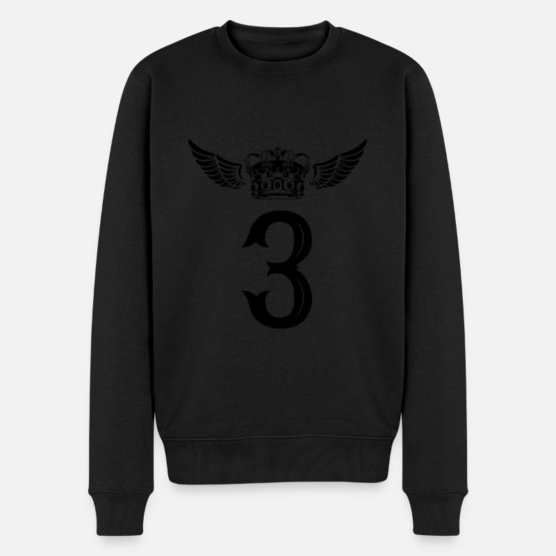 3 Couronne de numéros - Pull Premium bio Homme - noir