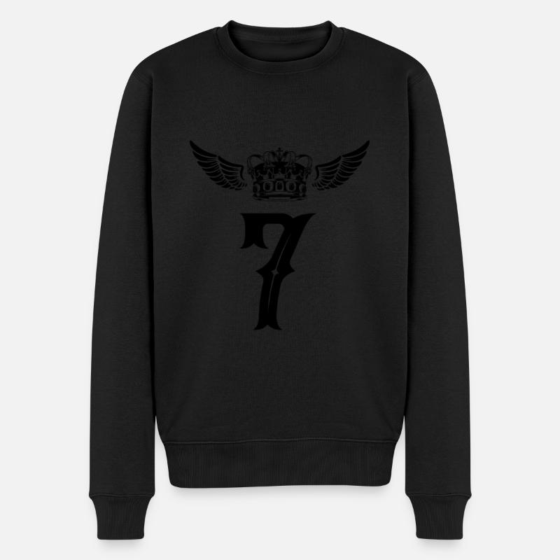 7 Couronne de numéros - Pull Premium bio Homme - noir