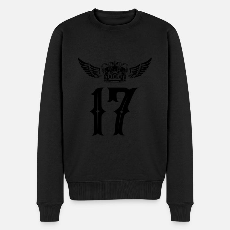17 Couronne numérique - Pull Premium bio Homme - noir