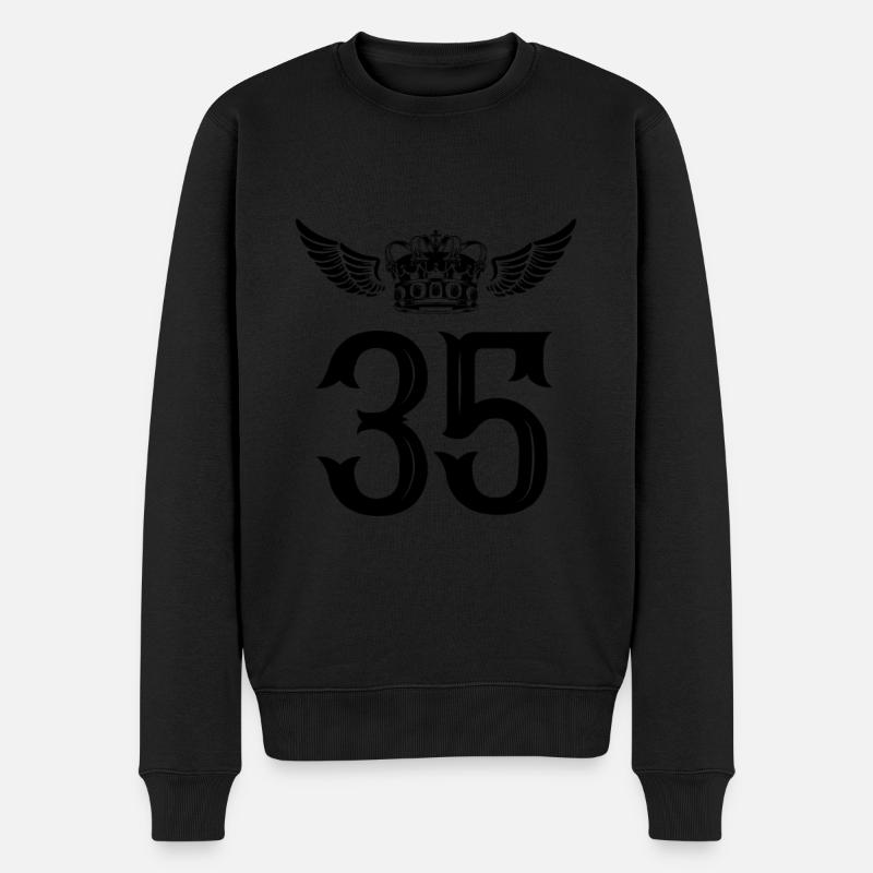 35 Couronne numérique - Pull Premium bio Homme - noir