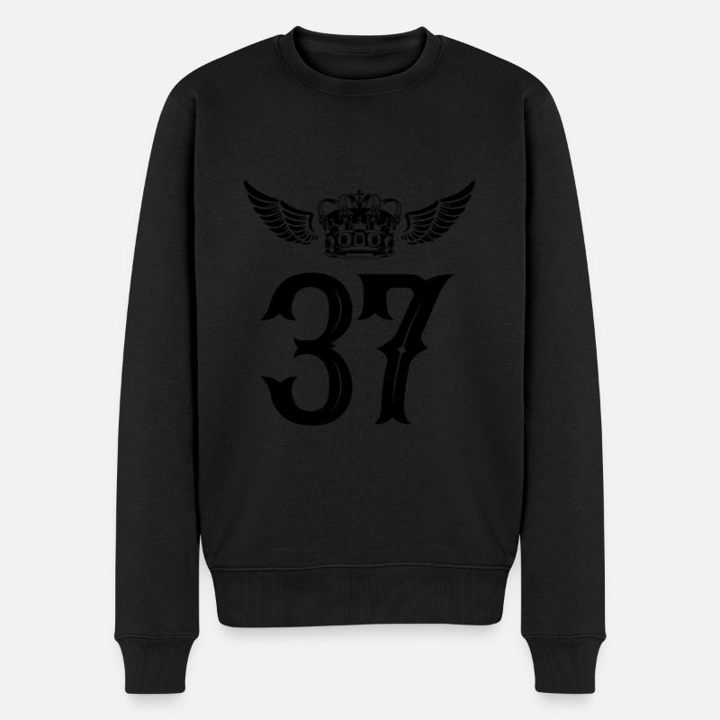 37 Couronne numérique - Pull Premium bio Homme - noir