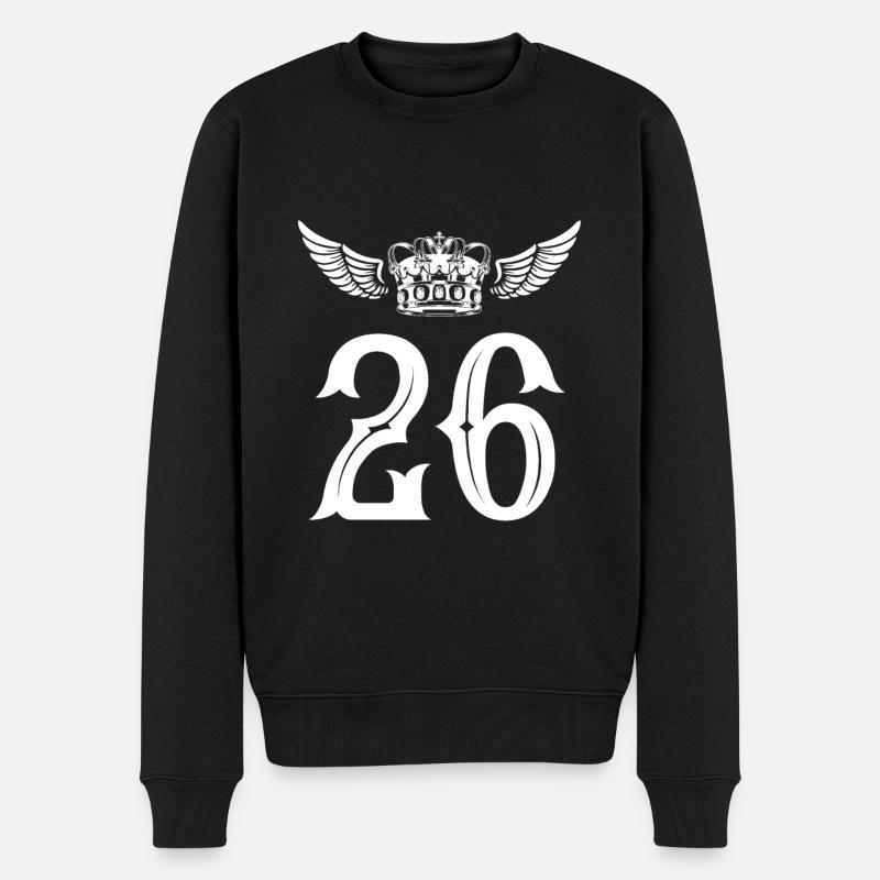 26 Couronne numérique - Pull Premium bio Homme - noir