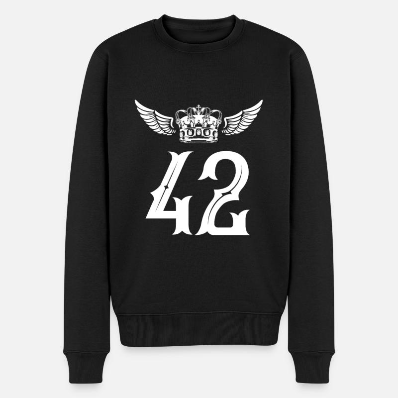 42 Couronne numérique - Pull Premium bio Homme - noir