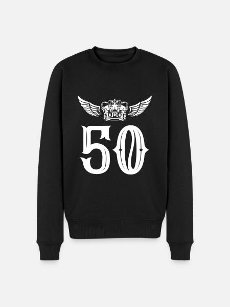 50 number crown - Men's Premium Organic Jumper - black
