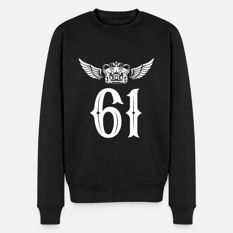 61 Couronne numérique - Pull Premium bio Homme - noir