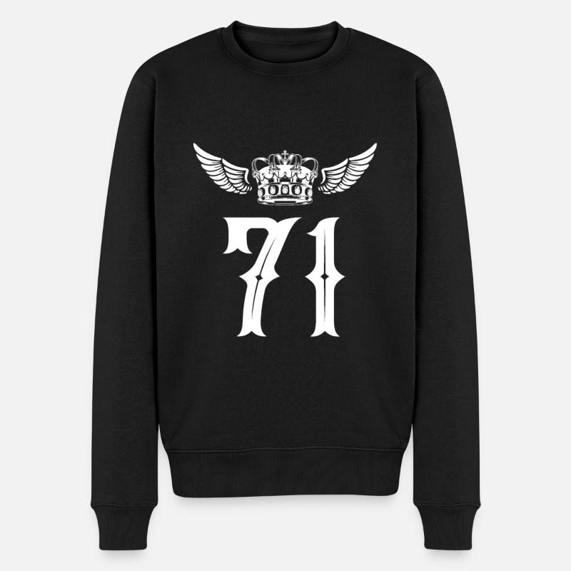 71 Couronne numérique - Pull Premium bio Homme - noir
