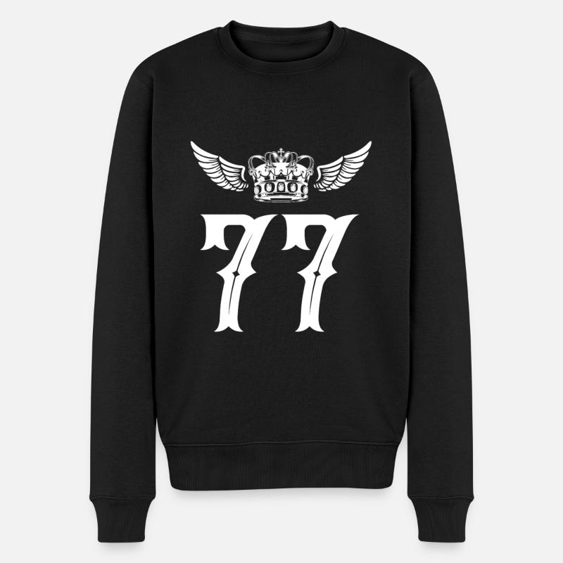 77 Couronne de numéros - Pull Premium bio Homme - noir