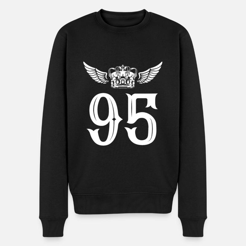 95 Couronne numérique - Pull Premium bio Homme - noir