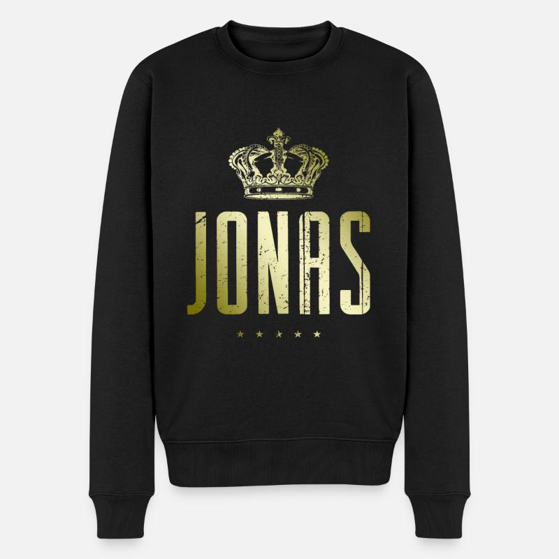 Jonas - Männer Premium Bio Pullover - Schwarz
