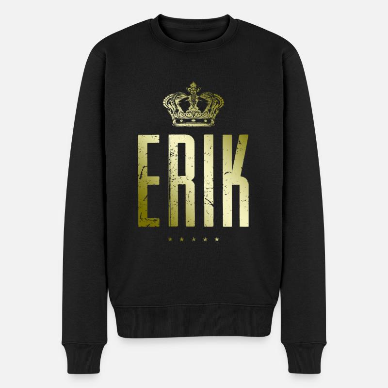 Erik - Männer Premium Bio Pullover - Schwarz