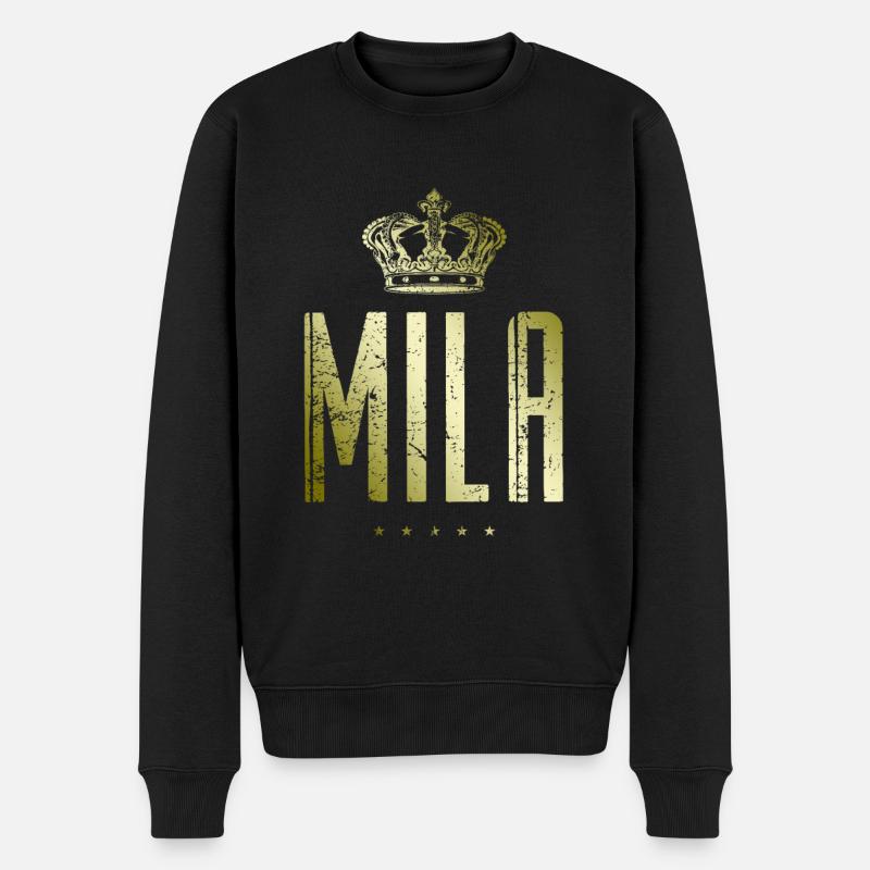 Mila - Männer Premium Bio Pullover - Schwarz