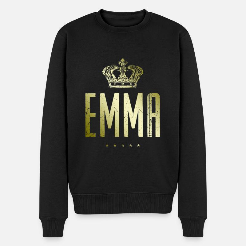 Emma - Männer Premium Bio Pullover - Schwarz