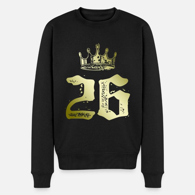 26 Zahl Krone - Männer Premium Bio Pullover - Schwarz