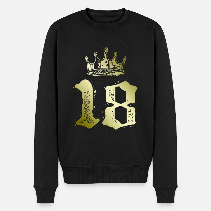 18 Nombre Couronne - Pull Premium bio Homme - noir
