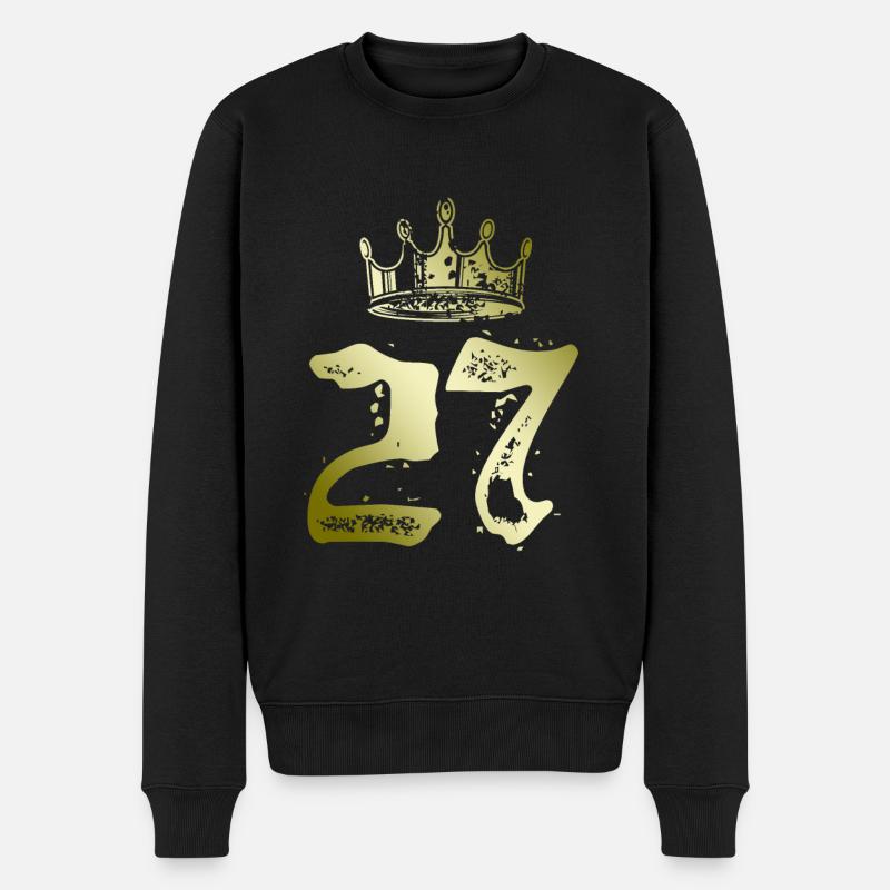 27 Couronne numérique - Pull Premium bio Homme - noir