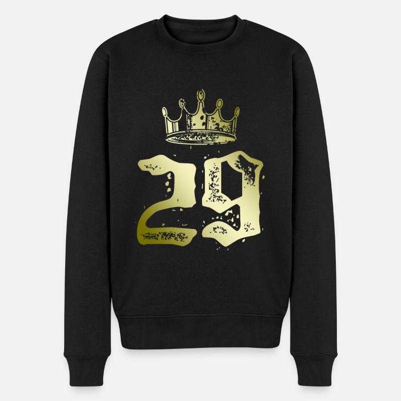 29 Zahl Krone - Männer Premium Bio Pullover - Schwarz