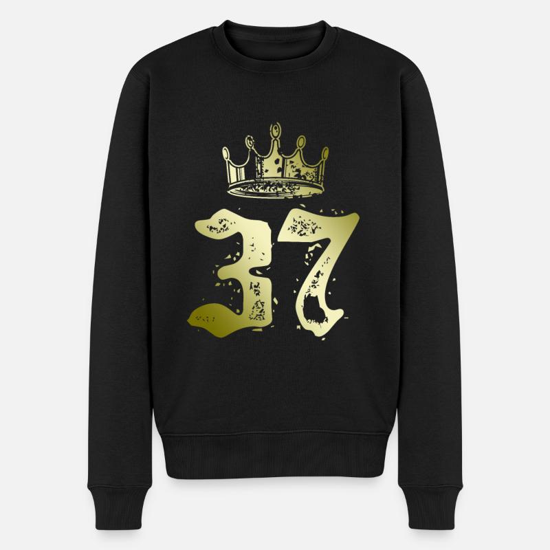 37 Couronne numérique - Pull Premium bio Homme - noir