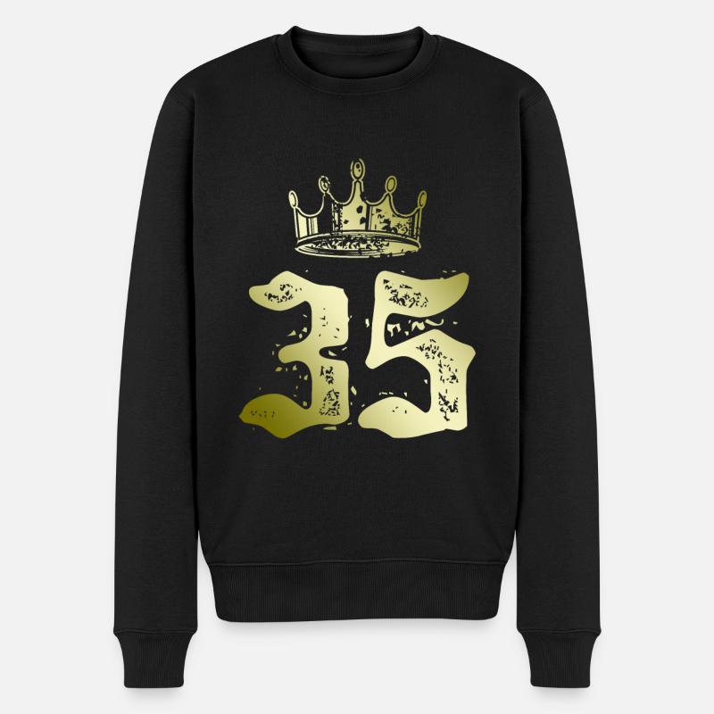 35 Couronne numérique - Pull Premium bio Homme - noir