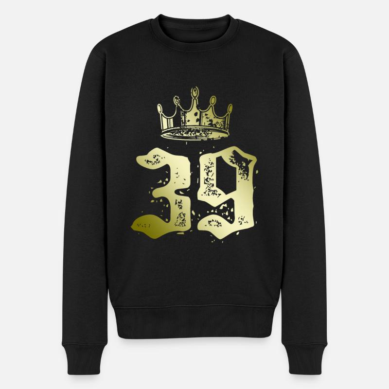 39 Couronne numérique - Pull Premium bio Homme - noir