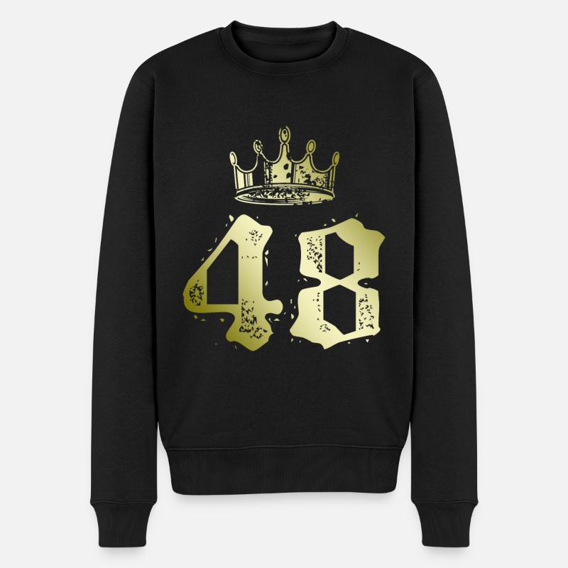 48 Zahl Krone - Männer Premium Bio Pullover - Schwarz