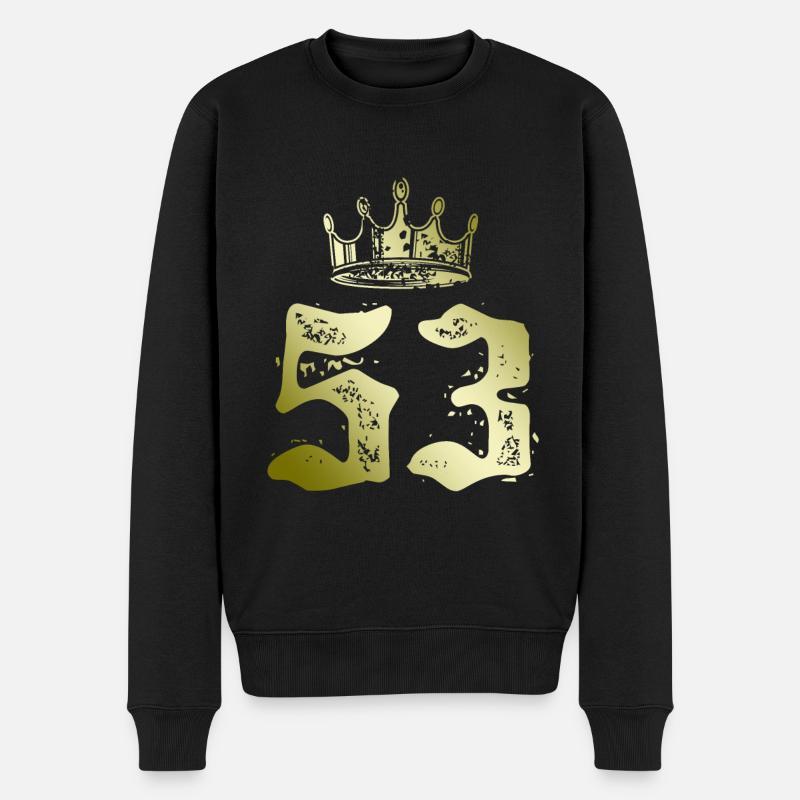 53 Zahl Krone - Männer Premium Bio Pullover - Schwarz