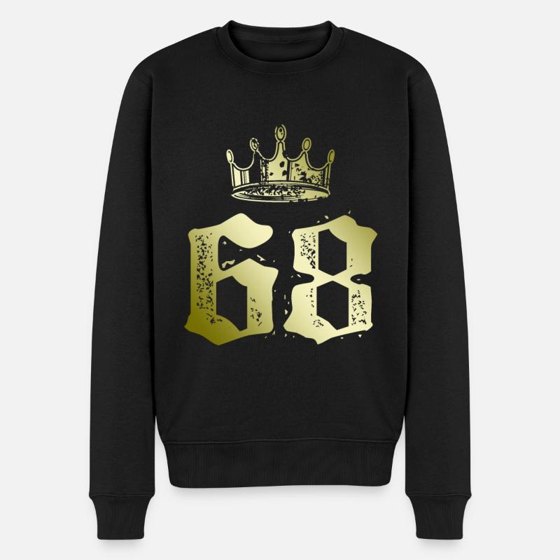 68 Zahl Krone - Männer Premium Bio Pullover - Schwarz