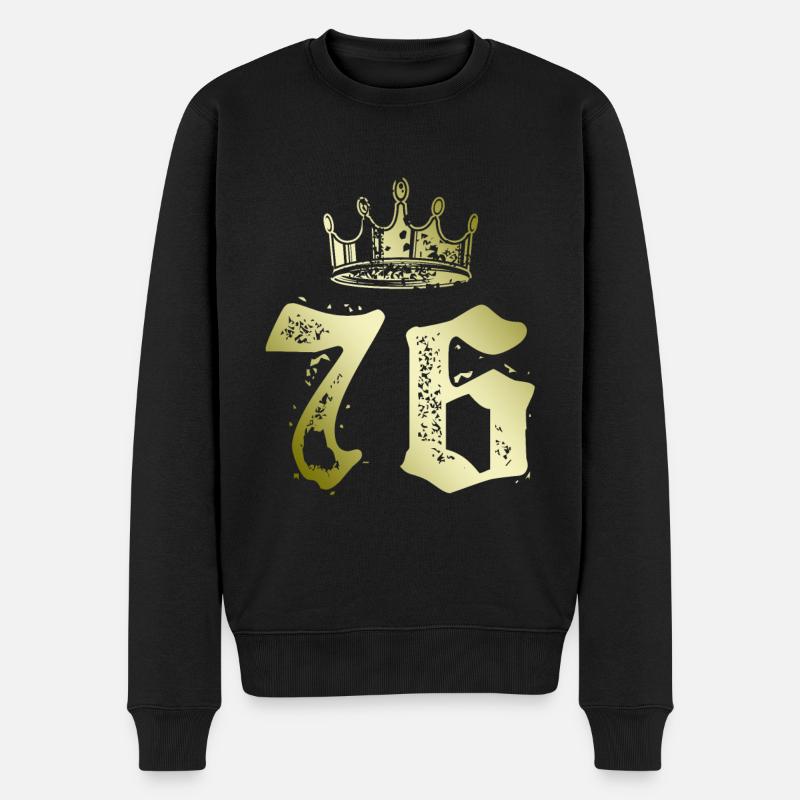 76 Couronne numérique - Pull Premium bio Homme - noir