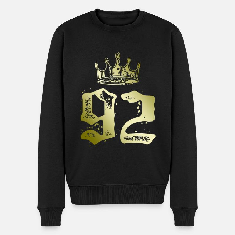 92 Couronne numérique - Pull Premium bio Homme - noir