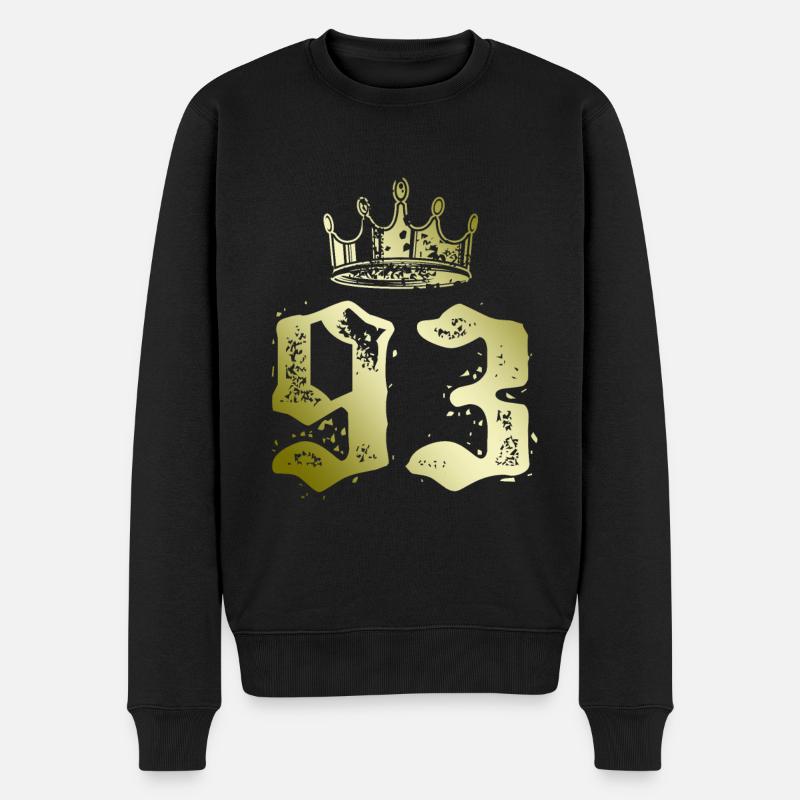 93 Zahl Krone - Männer Premium Bio Pullover - Schwarz