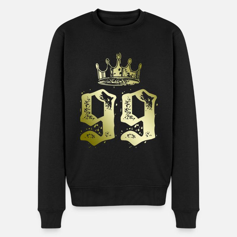 99 Zahl Krone - Männer Premium Bio Pullover - Schwarz