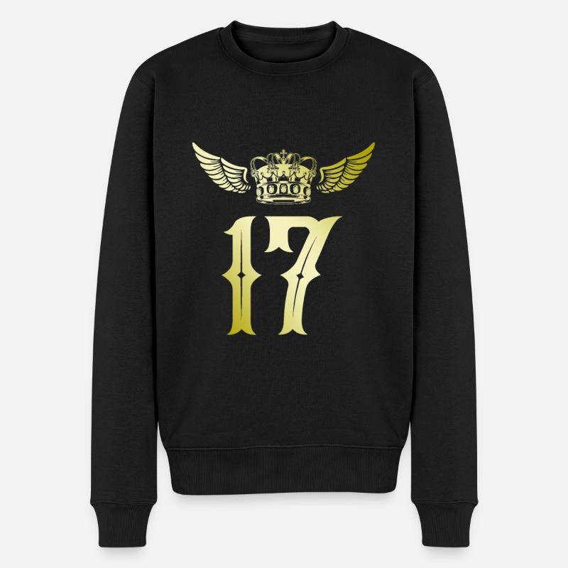 17 Couronne numérique - Pull Premium bio Homme - noir