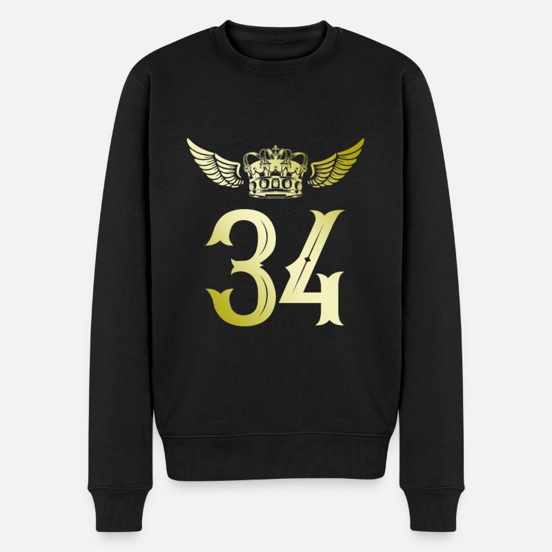 34 Couronne numérique - Pull Premium bio Homme - noir