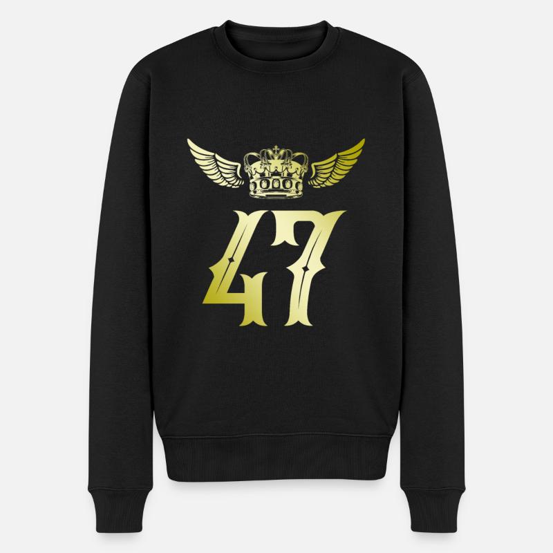 47 Couronne numérique - Pull Premium bio Homme - noir