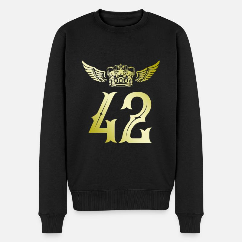 42 Couronne numérique - Pull Premium bio Homme - noir